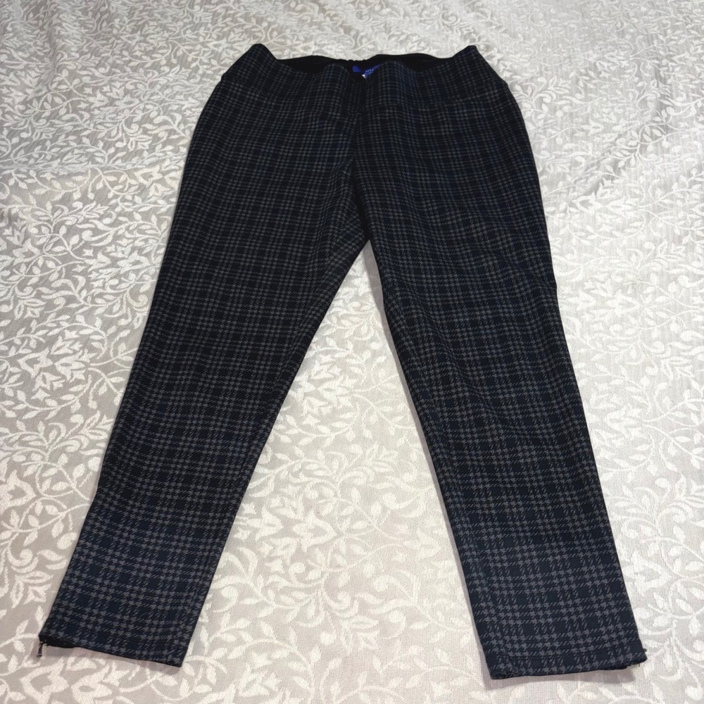 Apt. 9 Dress Ponte Pants Slim Fit Charcoal Plaid (D26-HP)